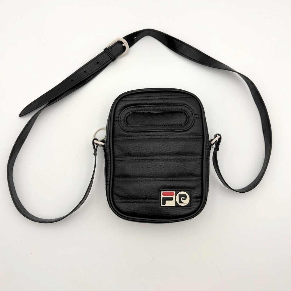 FILA + Pierre Cardin UO Black Zip Crossbody Bag Streetwear Travel Adjustable